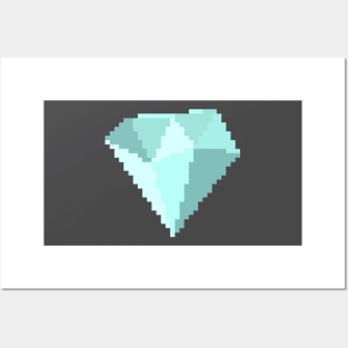 Aquamarine Gem Pixel Art Posters and Art